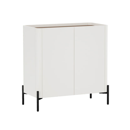 Manhattan Comfort Abbey 2 Piece Set, 67" Sideboard and Accent Cabinet with Adjustable Shelves, Modern Tray Top Design, Soft Close Doors, Ideal for Dining, Living Room, and Bedroom, Maple and Off White