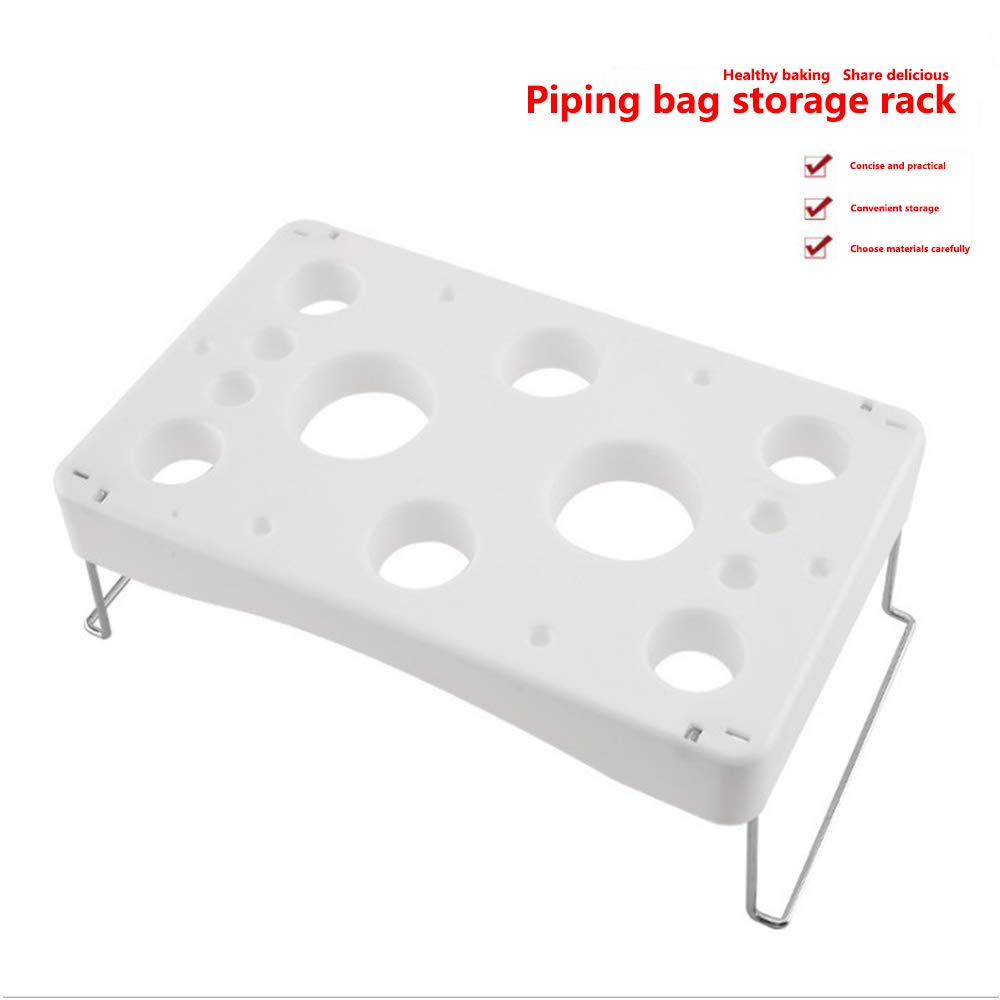 Piping bag shelf Decorating bag rack Cake decorating frosting bag rack Stainless steel feet Cake tools DIY baking 12 cavity cream bag rack (2 Packs)