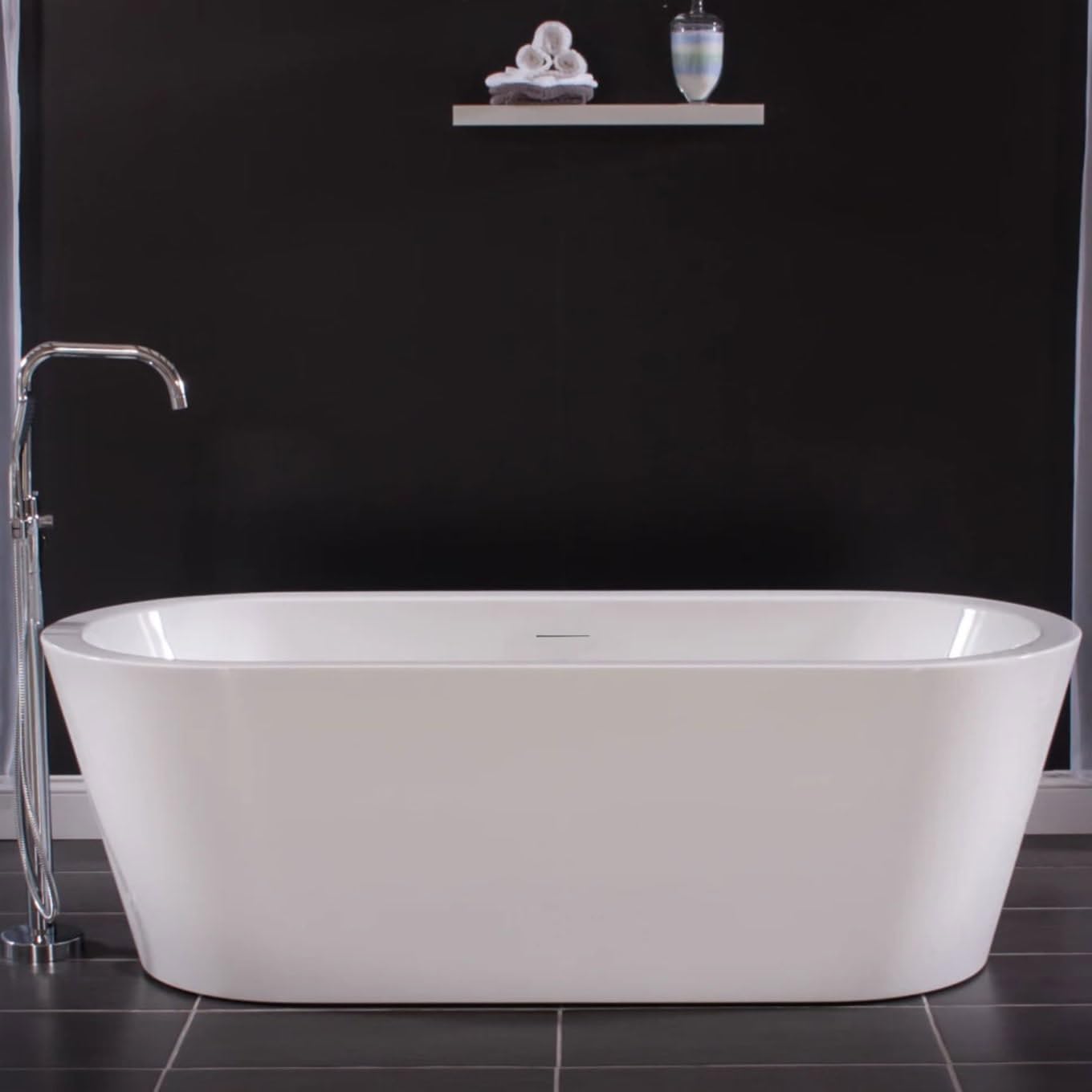 Miseno MNO7132SFSO 71" Free Standing Acrylic Soaking Tub with Center Drain - White