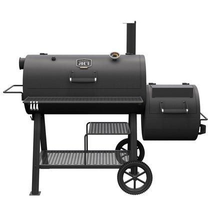 Oklahoma Joe's Highland Offset Reverse Flow Offset Charcoal Smoker and Grill With 1093 sq. in. Cooking Area in Black