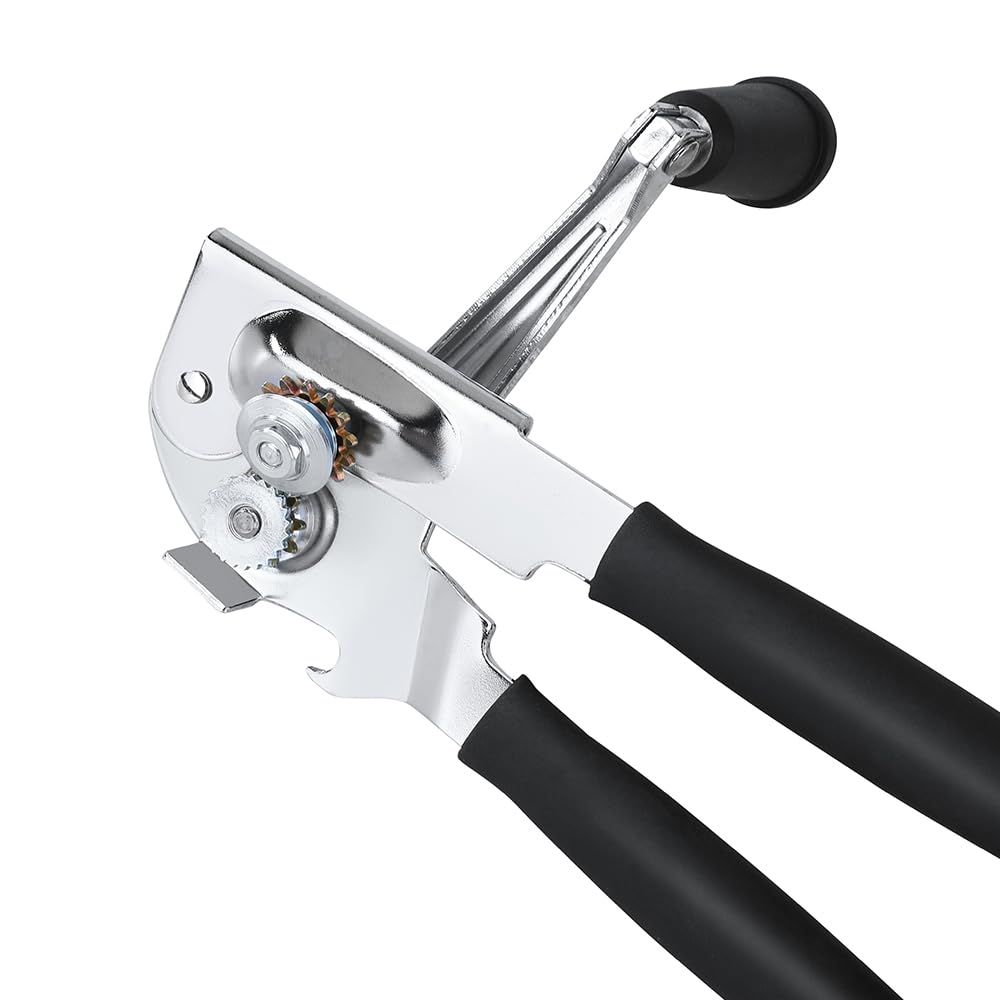 Manual Can Opener,Easy-Grip Hand Crank Can Opener for Seniors & Arthritis - Ergonomic Manual Opener, Heavy Duty for Large Cans, Safe & Comfortable Use at Home or Restaurant