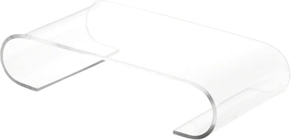 Plymor Clear Acrylic Scroll-Shaped Display Riser, 1.375" H x 6.25" W x 3.5" D