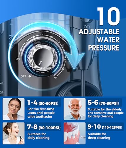 Electric Toothbrush and Water Flosser,600ML Oral Irrigator Water Flosser with 7 Jet Tips,10 Adjustable Pressure Settings,Sonic Electric Toothbrush with 2 Brush Heads,5 Modes(Black)