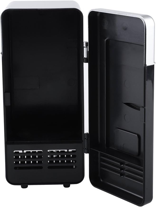 TOPINCN Mini USB Refrigerator Cooler and Heater for Beverage Drink Cans, Office Desktop, Hotel, Home, Car (Black)