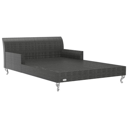 HGKMBRY 2 Person Sun Lounger with Cushions, Garden Sun Bed for Two in Black Rattan with Cream White Cushions for Patio and Outdoor Relaxation