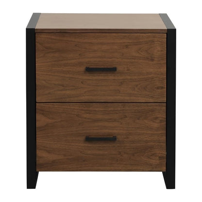 Lexicon Sedley Metal File Cabinet in Walnut and Black