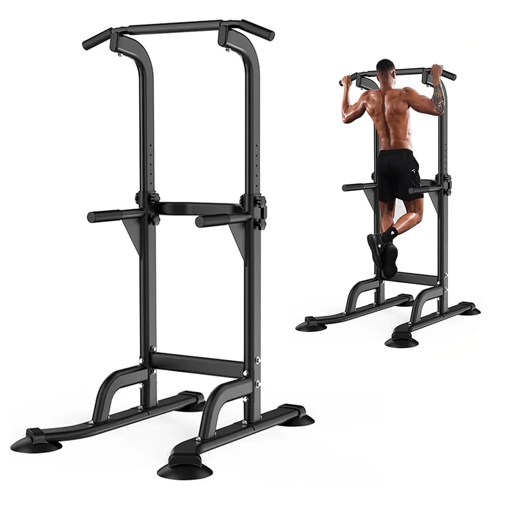 TsoLay Power Tower Pull Up Station, Multi-Functional Strength Training Fitness Workout Station, Pull Up Bar Free Standing with 10 Levels Adjustable Height, for Home Gym Strength Training Workout