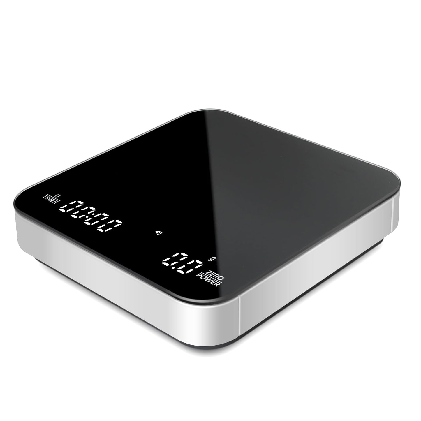 KitchenTour CaféMetric Coffee Scale with Timer 0.1g/2000g - Precision Small Scale for Espresso & Pour Over - Mini Scale with LED Display Recharge Black