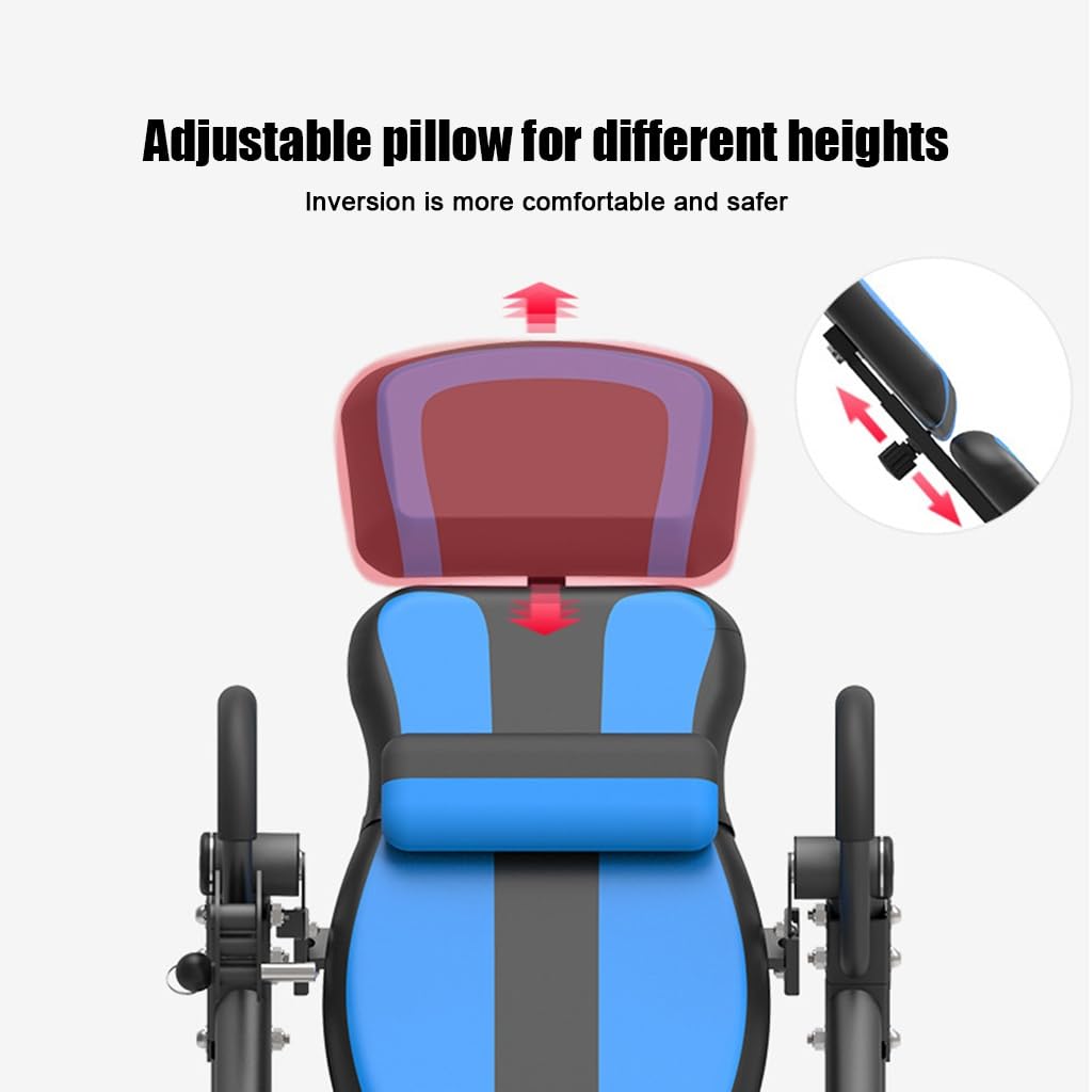 MAgiLL Premium Inversion Table with Removable Head Pillow & Lumbar Support Pad, Heavy Duty - up to 330 lbs