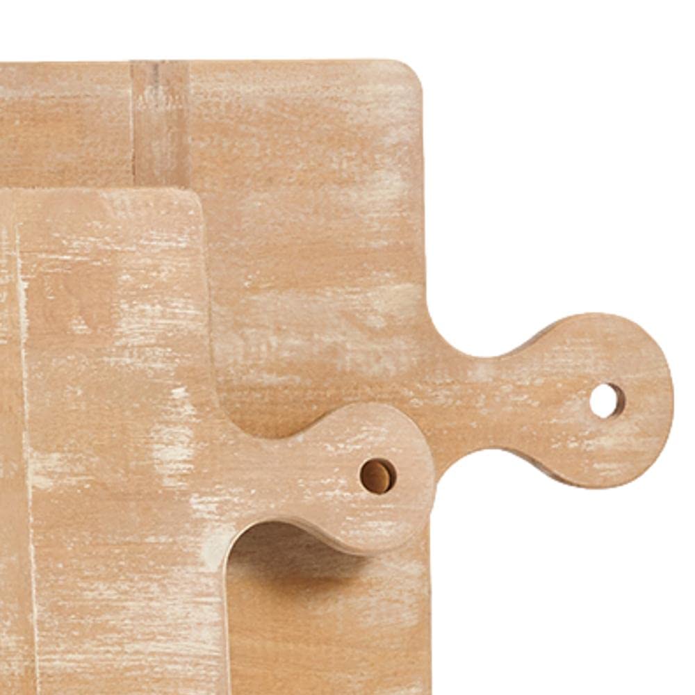 MY SWANKY HOME Large Vintage Style Long Traditional Wood Cutting Boards Set 2 Rustic Whitewash