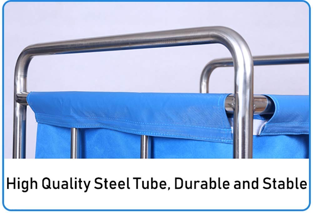 Trolley Storage Hand Trucks,Kitchen Movable Trolleys, Hotel Linen Cart with Rolling Wheels,Round Laundry Sorter Rolling Trolley for Lobby with Movable Cover