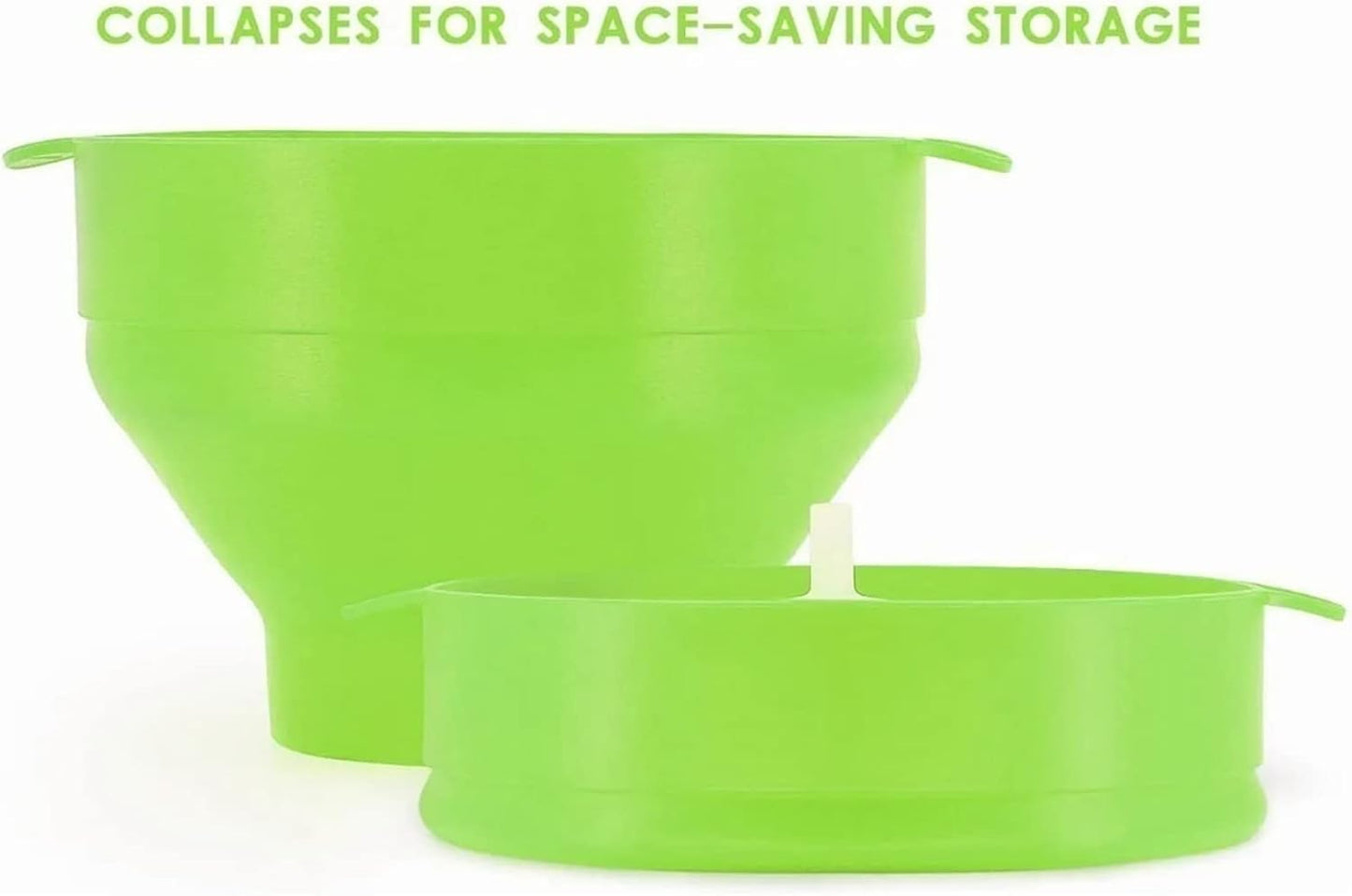 Collapsible Silicone Popcorn Popper Bowl with Lid, Microwave Hot Air Popcorn Maker, Silicone Collapsible Bowl