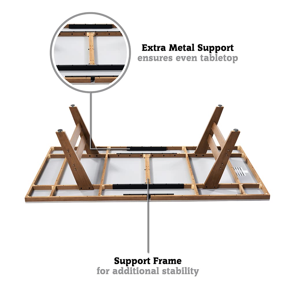 Hall of Games Ping Pong Table, 9ft x 5ft Official Size, 18mm Water-Resistant Gray Top, 2-Piece with Metal Braces, Woodgrain Legs, 2.5in Adjustable Leg Levelers, Clip-On Net, and Easy Assembly