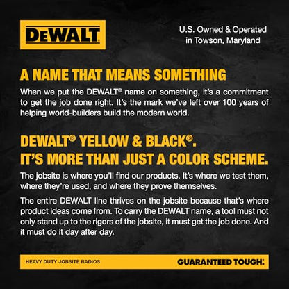 DEWALT DXFRS800 FRS Walkie Talkies Long Range 2 Way Radio, 2 Watt, Waterproof & Rechargeable, 2 Pack