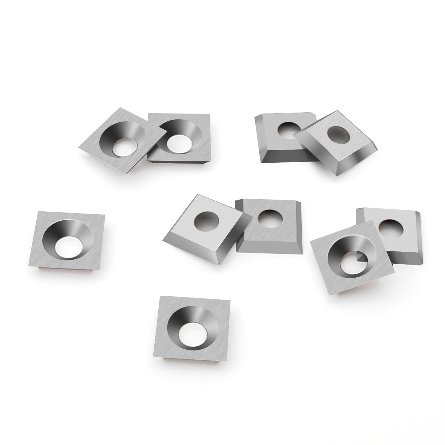 12 x 12 x 1.5mm Tungsten Carbide Inserts Set, 35 Degree Square Straight Carbide Inserts Lathe Tools for Spiral Helical Planer And Slab Flattening Router Bit,Supplied with 10 pcs Screws