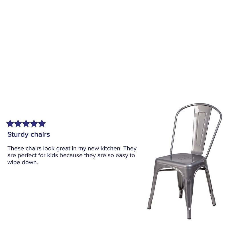 Flash Furniture Lincoln Clear Coated Metal Indoor Stackable Chair