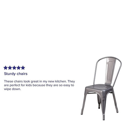 Flash Furniture Lincoln Clear Coated Metal Indoor Stackable Chair