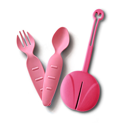 Toddler Travel Utensils with Case – BPA-Free Spoon & Fork Set for Kids, Portable Lunchbox Cutlery for Daycare, School & On-the-Go (Dishwasher Safe)
