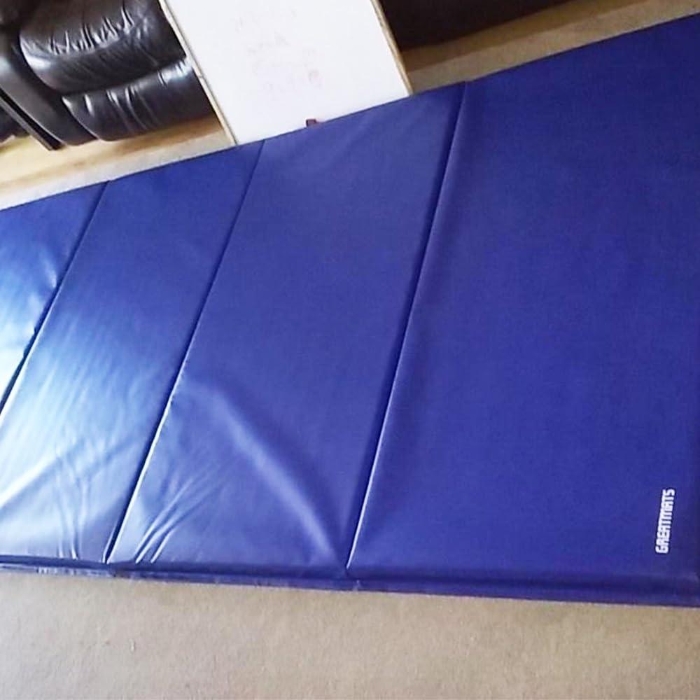 Greatmats Gym Mats 4x8 Ft x 2 Inch, Gymnastics Folding and Tumbling Cheer Mat, (Blue)