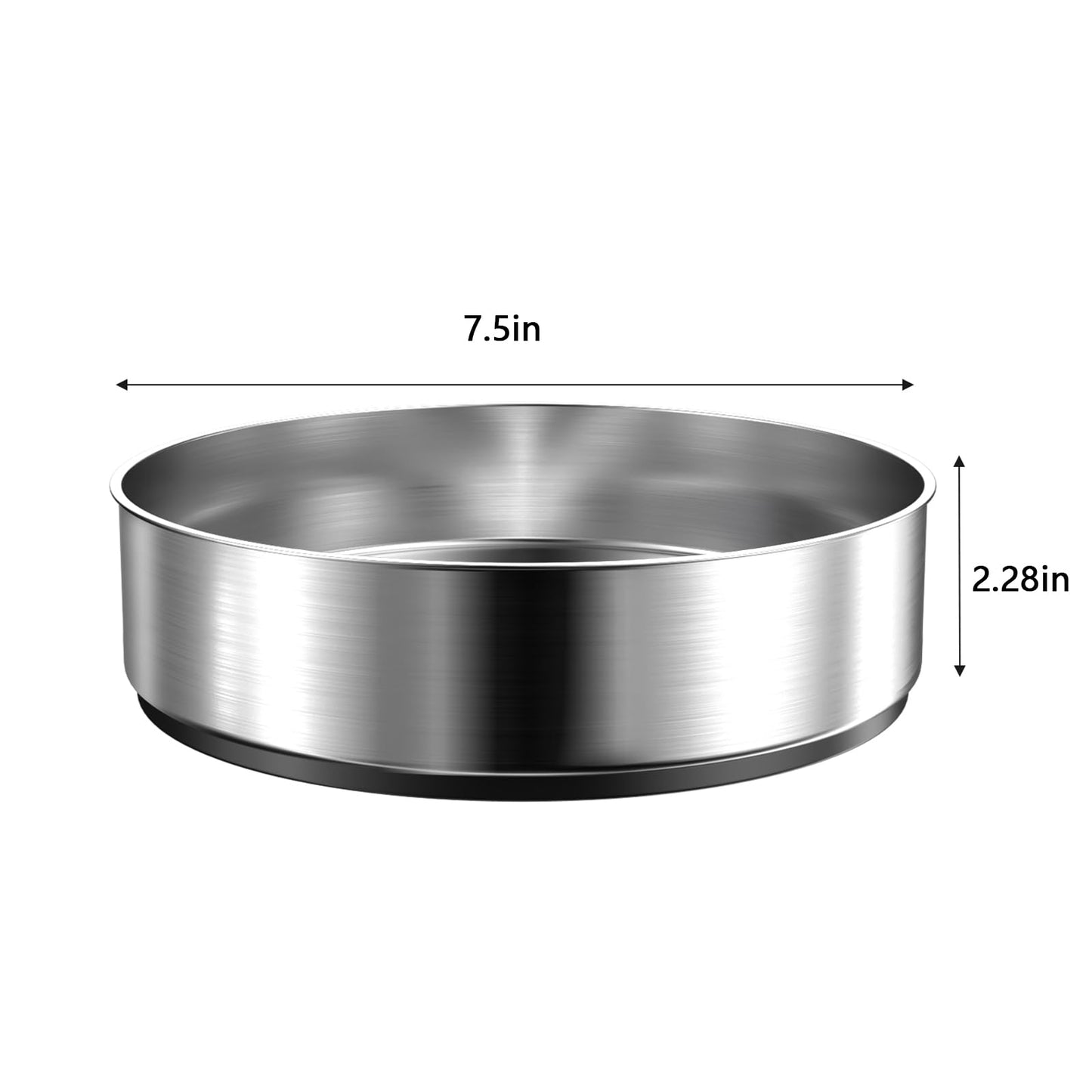 VAEHOLD Lazy Susan Turntable Spice Rack Organizer for Kitchen Cabinet, Storage Tray for Fruit, Snacks, Salad - Organizer for Cupboard, Pantry, Bathroom, Table, Cosmetic (Silver, 7 1/2‘’)