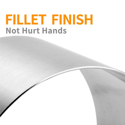 Guowall 6 Pack Seamless Cake Ring Molds Stainless Steel Mousse Rings 3 Inch Round Pastry Cutter for Baking (Includes 6 Rings 1 Pusher and 1 Lifter)