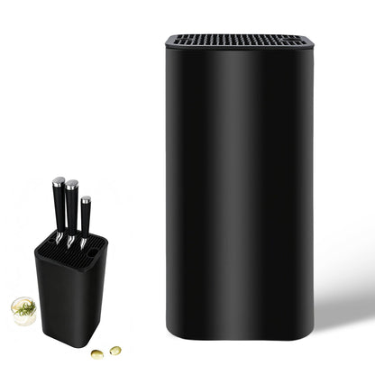 Universal Knife Block, Detachable Square Knife Storage Holder (Knives Not Included) - Black Kitchen Knife Stand