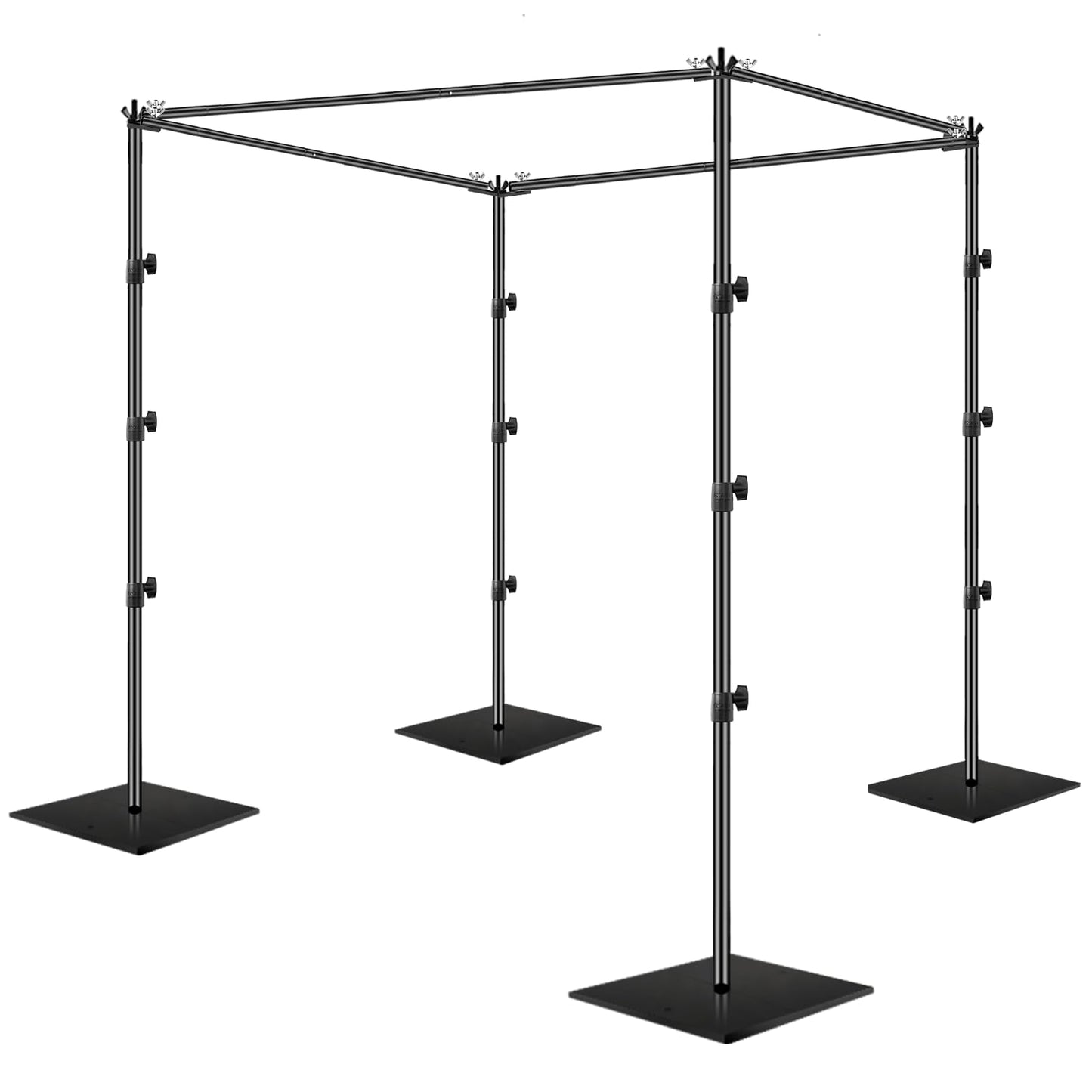 EMART 8.5x10ft Square Backdrop Stand for Wedding, Adjustable Pipe and Drape Background Frame Kit with Heavy Duty Metal Steel Base, Photo Back Drop Holder for Birthday Parties Photography - Black