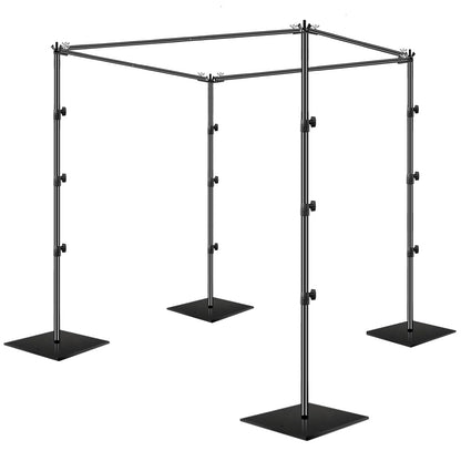 EMART 8.5x10ft Square Backdrop Stand for Wedding, Adjustable Pipe and Drape Background Frame Kit with Heavy Duty Metal Steel Base, Photo Back Drop Holder for Birthday Parties Photography - Black