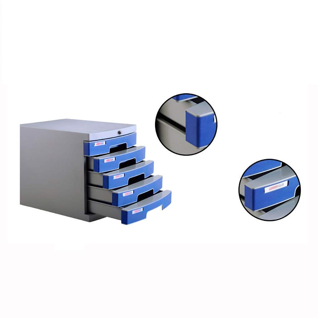 IIPOSAQQ Plastic Cosmetic Drawer Desk Storage Unit Organizer Lockable Drawer Sorter A4 Box for Office (5-Layers Size:12in15.2in12.6in) File Cabinets