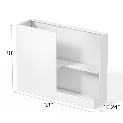 Stoog 38" Large Planters for Outdoor Plants Set of 2, Rectangular Metal Planter Box with Removable Insert Shelf, Ideal for Plants, Flowers, Vegetables, Garden, White