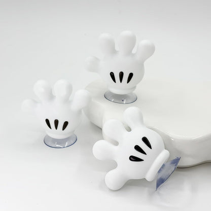 2PCS Cute Hanging Toothbrush Holder, Wall Hanging Utility Suction Hooks with Sticky Pads for Bathroom Decor