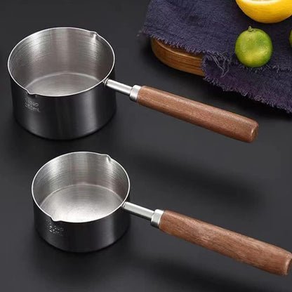 SHERCHPRY Small Pot with Oil Cooking Ladle, Reusable Saucepan for Stove Top Cooking