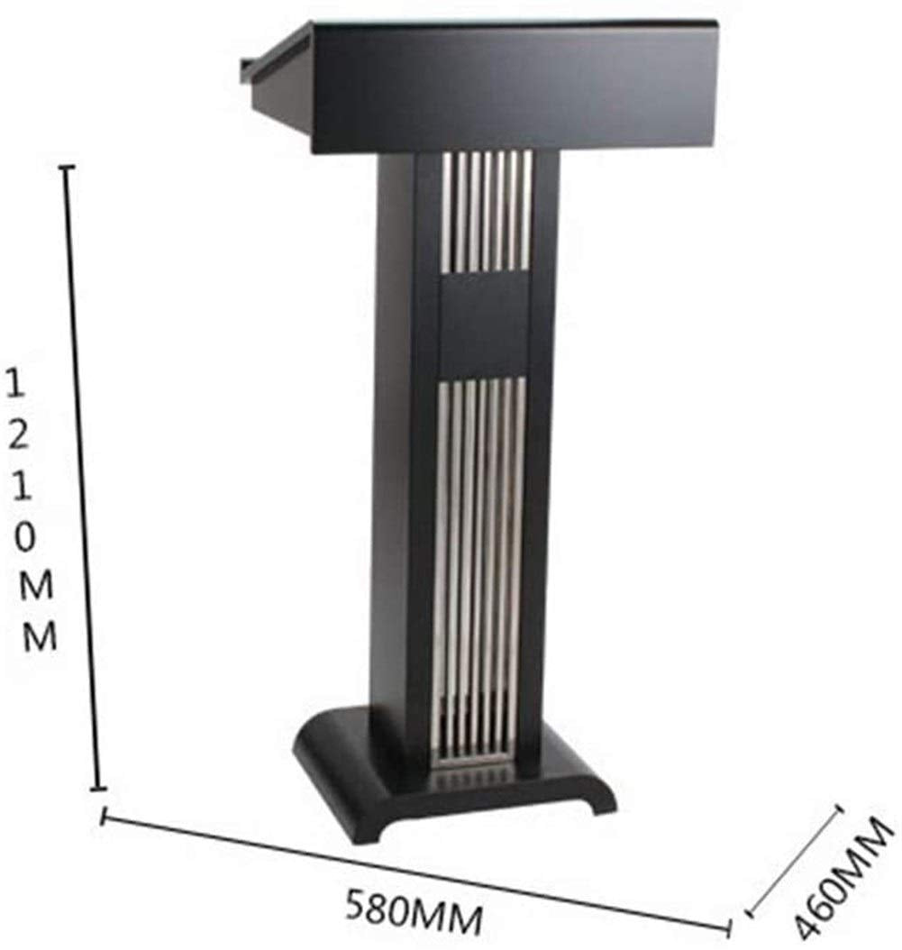 LaseVe Lectern Podium Stand, Floor Lectern Lecture Platform Speaking Simple Modern Hosting Stage Welcome Table Reception Desk Office Supplies Black