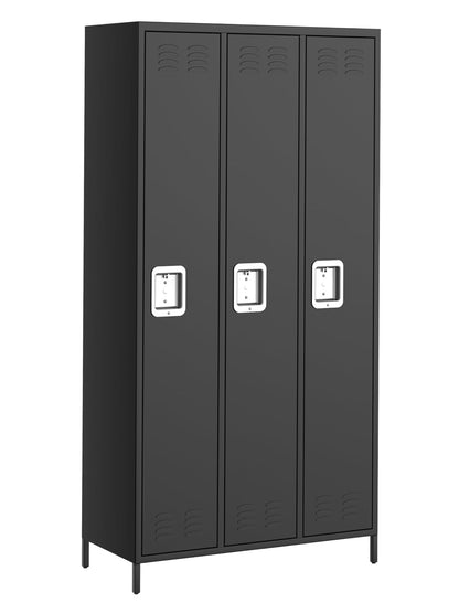 Hipicute 3 Doors Metal Locker with Lock, 72" Tall Steel Storage Locker Cabinet for Office Home Gym Bedroom, Employee Lockers with Hooks & 2 Shelves, Assembly Required