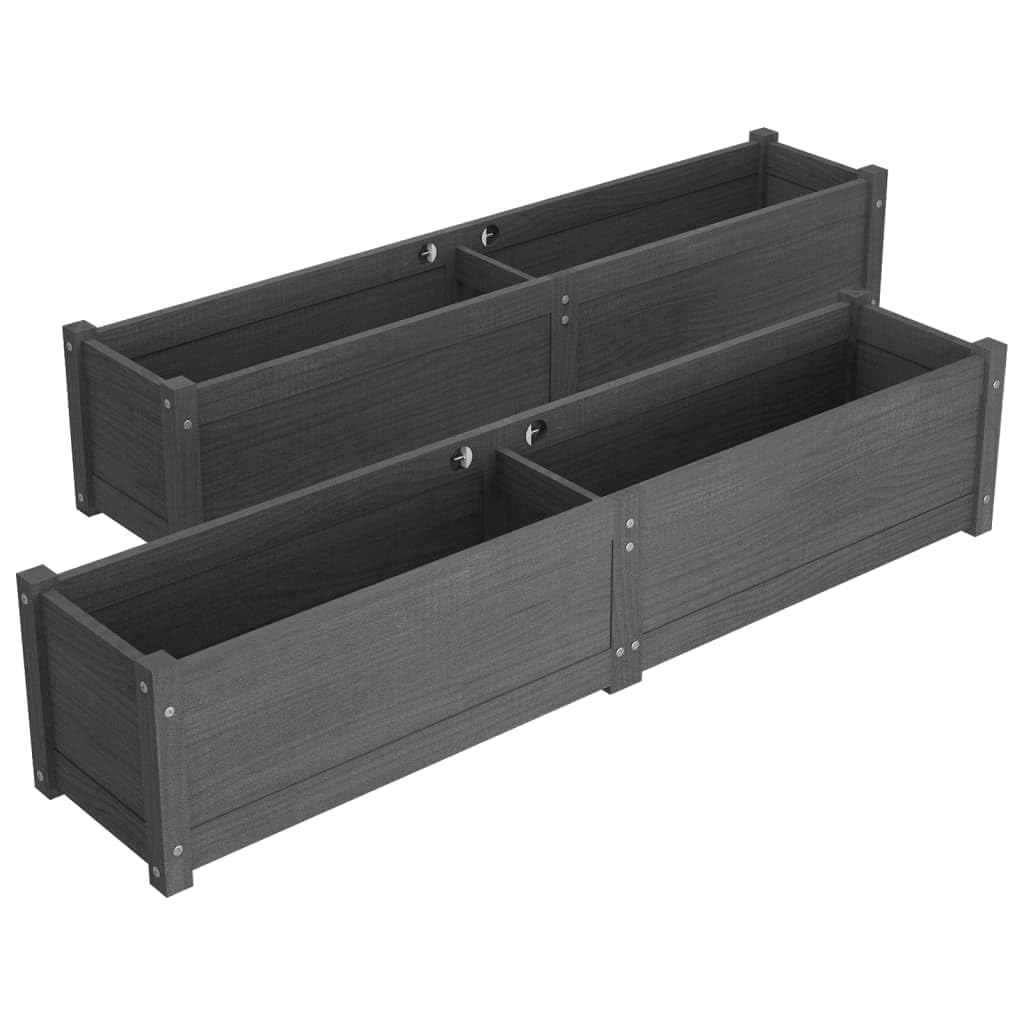 Mhdvray Raised Garden Bed Set 2 Pack Large 59.1 x 59.1 x 12.2 in Outdoor Wooden Planter Box, Solid Pine Wood Elevated Garden Beds for Patio, Balcony, Yard and Deck