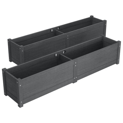 Mhdvray Raised Garden Bed Set 2 Pack Large 59.1 x 59.1 x 12.2 in Outdoor Wooden Planter Box, Solid Pine Wood Elevated Garden Beds for Patio, Balcony, Yard and Deck