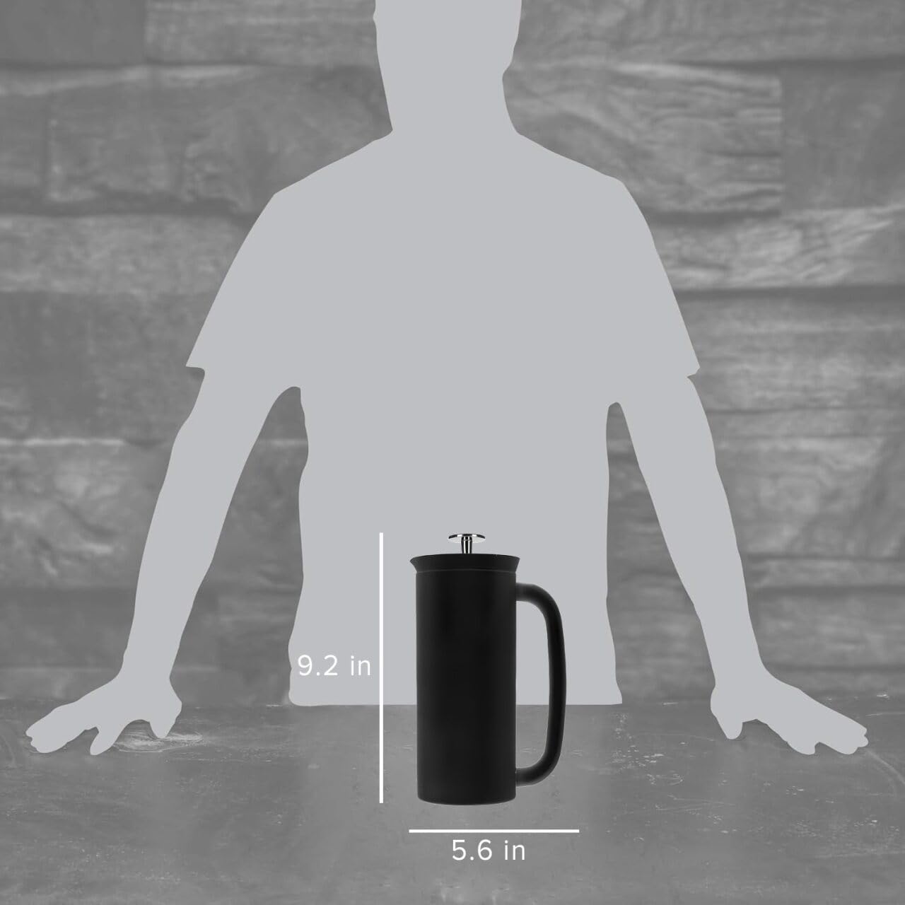 ESPRO Pro P7 French Press Stainless Steel 304 – Patented Double Walled Micro-Filter Insulated French Press Coffee Maker, Grit-Free Brew - Heat Resistant BPA Free - Matte Black (18oz)