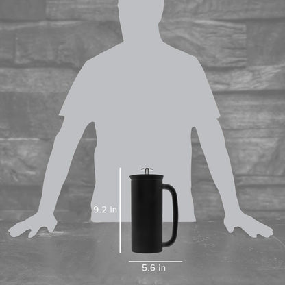 ESPRO Pro P7 French Press Stainless Steel 304 – Patented Double Walled Micro-Filter Insulated French Press Coffee Maker, Grit-Free Brew - Heat Resistant BPA Free - Matte Black (18oz)