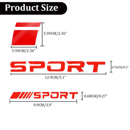 Pincuttee 14pcs Car Decal Stickers,Wheel Rim Decal Sticker,Sport Logo Reflective Stickers,Sport Emblem Car Rear Bumper Sticker,Rear Mirror Decals for All Vehicles(Red,14PCS)