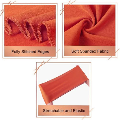 Pack 10 VDS of PCS | Aqua Blue| Spandex Chair Sashes Bows Without Buckle | Stretch Elastic Banquet Universal Folding