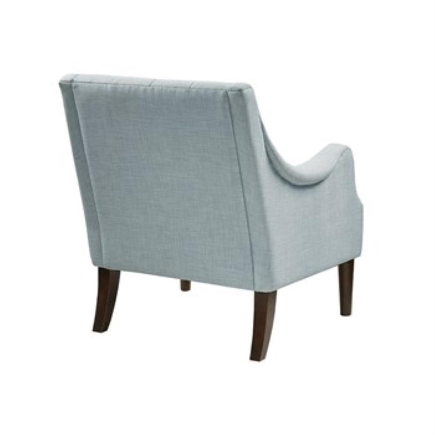 Madison Park Accent Chair for Living Room, Upholstered Button Tufted Back, Removable 5.75" T Seat Cushion, Solid Wood Legs, Modern Accent Armchair Family Room Furniture, Bedroom Chair, 29.25" W Blue