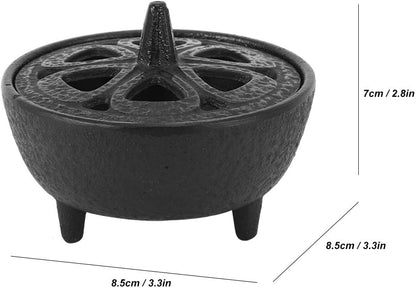 Black Iron Shaped Incense Burner, Sturdy Home Decor, Convenient for Aromatherapy with Sand