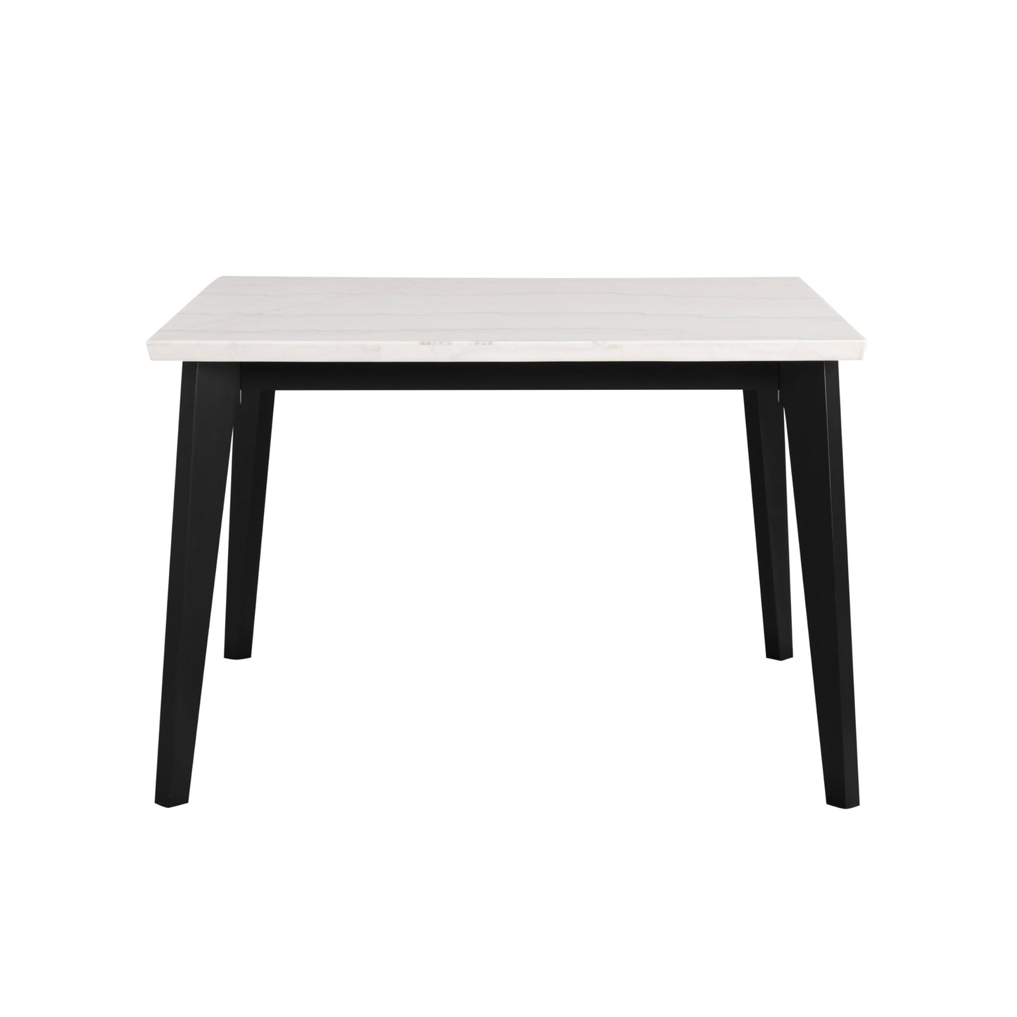 Furniture of America Isolde Contemporary 54-inch Marble Top Square Counter Height Dining Table with Tapered Legs, Easy Assembly for Home Kitchen, Living Room, Dinettes, Black and White