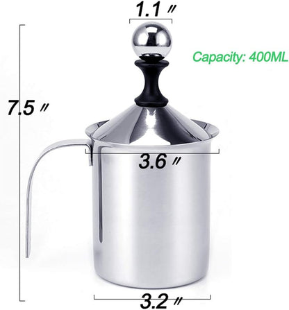 Manual Stainless Steel Whipped Cream Dispenser, Handheld DIY Whipper Maker with Lid, Perfect for Gift