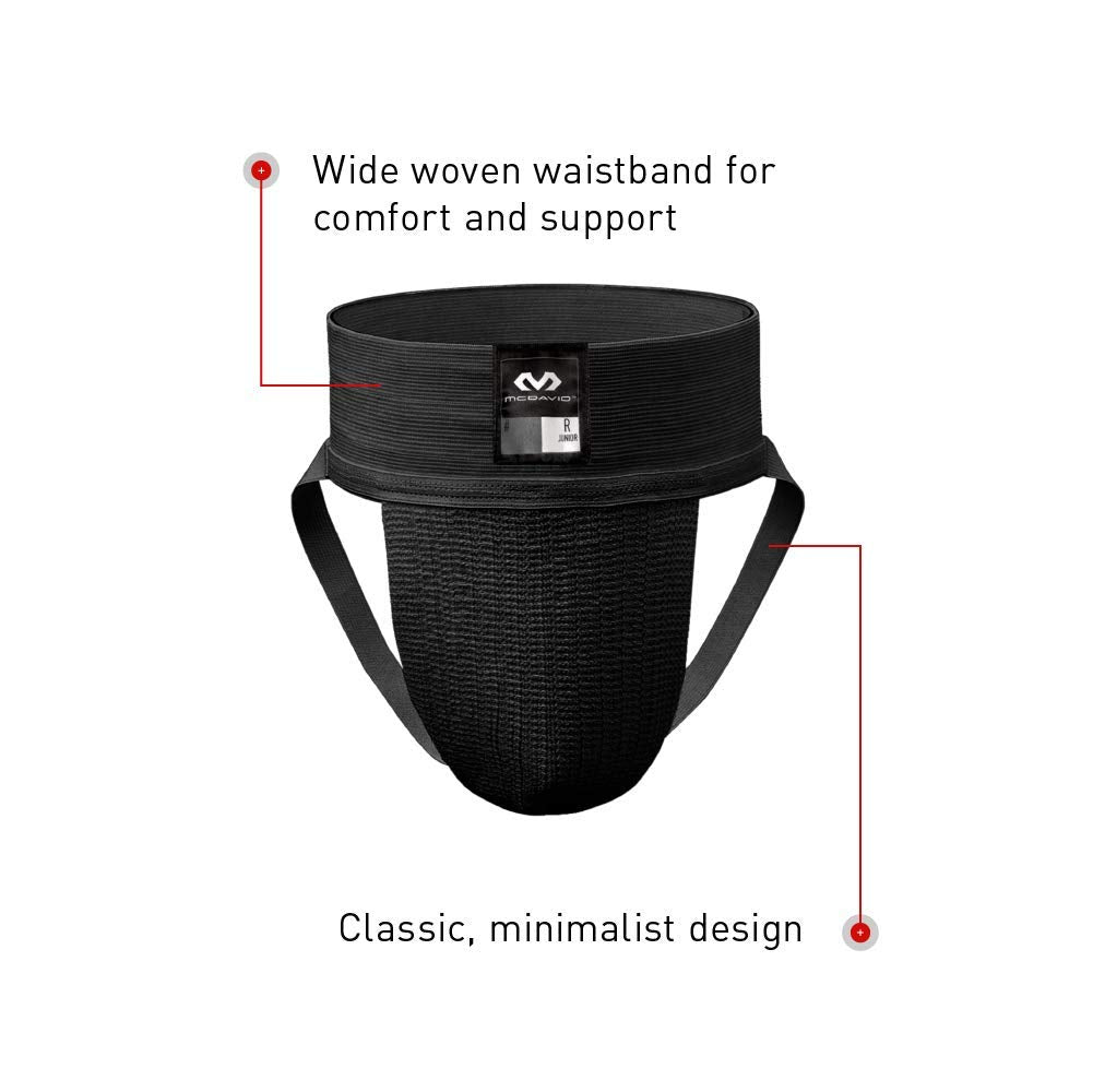 McDavid Men's Athletic Supporter Jockstrap, Lightweight & Protective Design with Wide Waistband for Comfort & Support, Cup Not Included, White, Adult S, 2-Pack