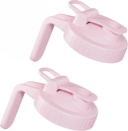 AoeJarry 2 Pack Wide Mouth Mason Jar Lids with Leak-Proof Seal, Mason Jar Pour Spout Lid with Flip Cap and Handle