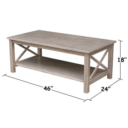 International Concepts Hampton Coffee Table, Washed Gray Taupe