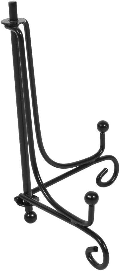 Iron Display Stand, 4 to 12 Inch Classic Easel for Bowl, Plate, Photo Frame, Book, Black
