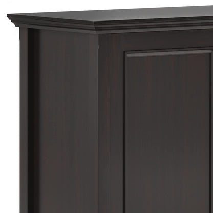 SIMPLIHOME Amherst 60-inch Wide Solid Wood 3-Door Storage Cabinet in Hickory Brown, Transitional-Style Buffet Sideboard for Living Room, Dining Room or Entryway