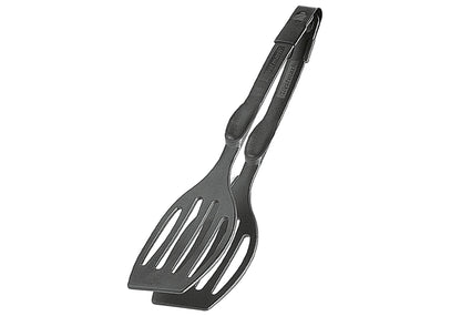 Westmark Double Spatula Tongs – 2 in 1 Flipper Spatula & Grip Tongs, Heat Resistant 410°F (210°C), Barbecue Clamp Flat Spatula, German Design, for Fish, Eggs, Grilled Cheese or Meat, 11 Inch, Black